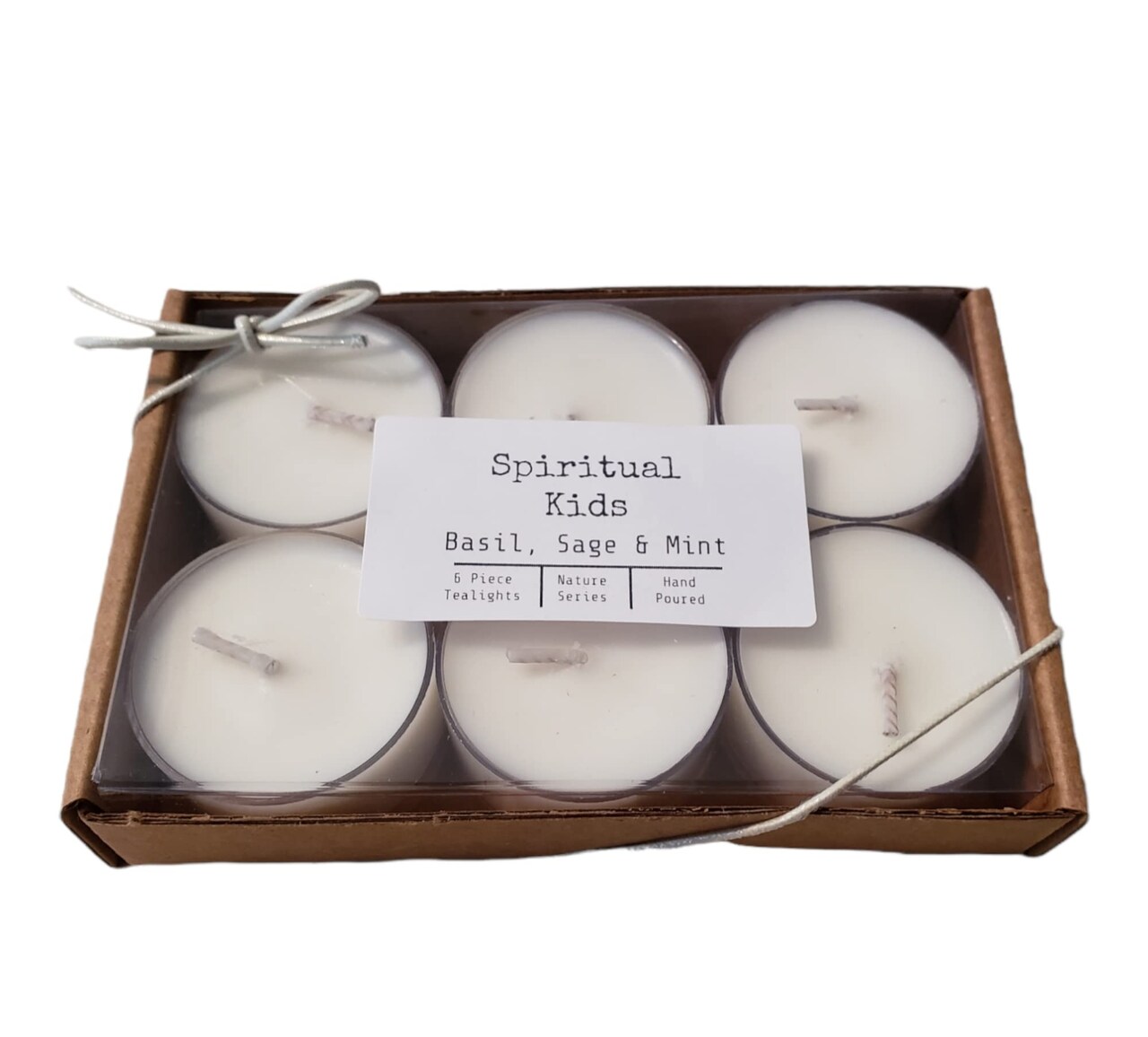 Basil, Sage & Mint Natural Soy Wax 6 Count Tealights Hand Poured with Fragrant/Essential Oils